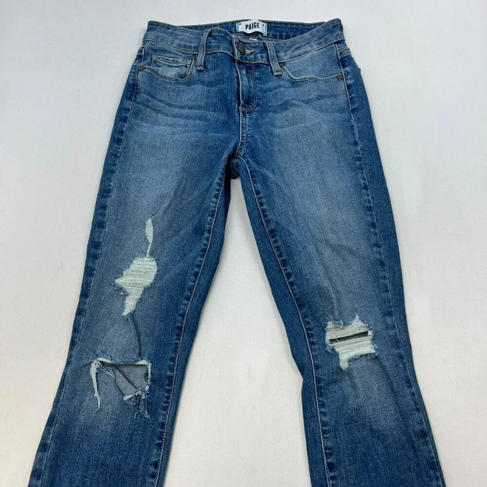 Paige Women’s Verdugo Ankle Jeans Distressed Low Rise Size 26 Waist